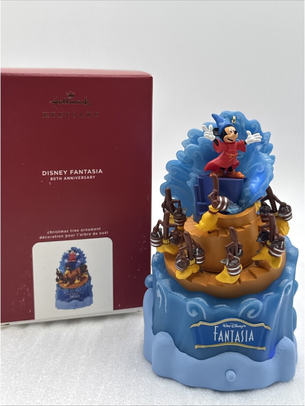 2020 Disney Fantasia 80th Anniversary Hallmark Magic Ornament Sound Light Motion